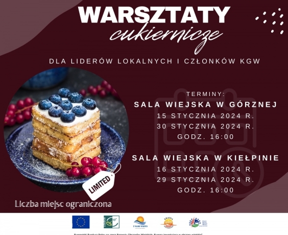 Zaproszenie od LGD Krajna Złotowska - Rozwijaj się z Nami na Warsztatach Cukierniczych!